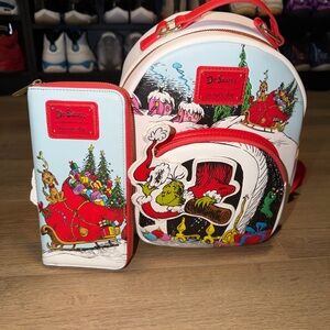 Dr. Seuss Grinch KidBackpack and Wallet Set - Red and White